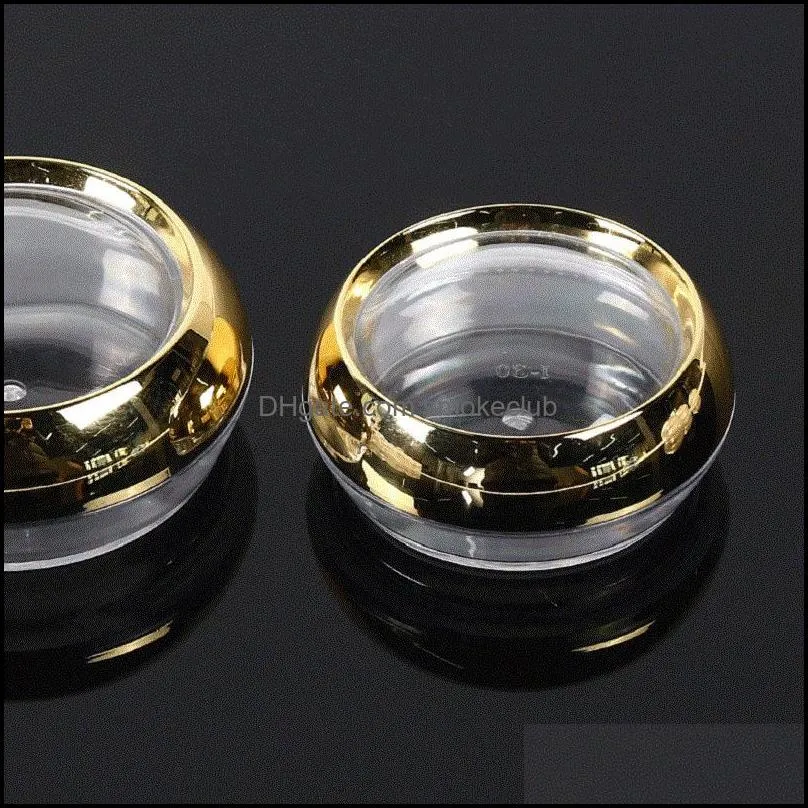 20g 50g Clear Acrylic Plastic Jars with gold skylight cap round cream bottle for hand/face cream, capsule, eye shadow