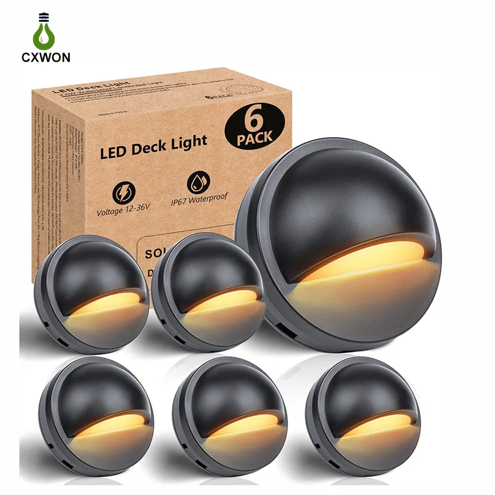 Lâmpadas subterrâneas ao ar livre 12V Luzes de deck led de 12V Dado de alumínio fundido IP67 Passo à prova d'água Luz de trilhos 3000K Branco quente 6500k branco natural