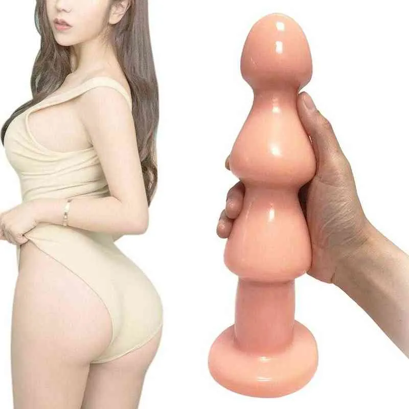 에로티카 항문 장난감 플러그 풀 구슬 암컷 자위 실용 자위 실리콘 엉덩이 매사기 강력한 빨판 딜도 성인 제품 섹스 220507