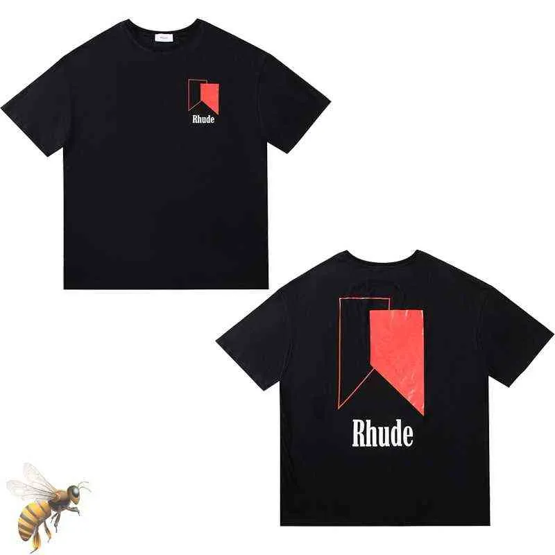 Herr t-shirts Summer Men's T-shirts Collection Rhude Tshirt överdimensionerade tees tungt tyg par klär toppkvalitet t shirtvcbv