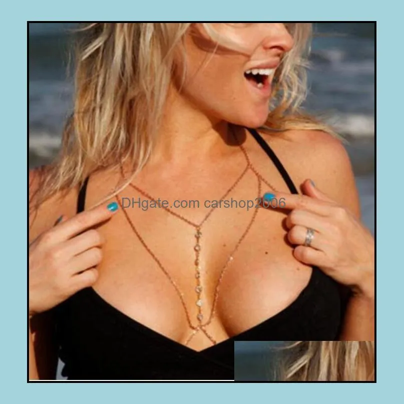 Belly Chains Necklace Fashion Sexy Bikini Beach Crystal Bra Chain Body Jewelry for Women