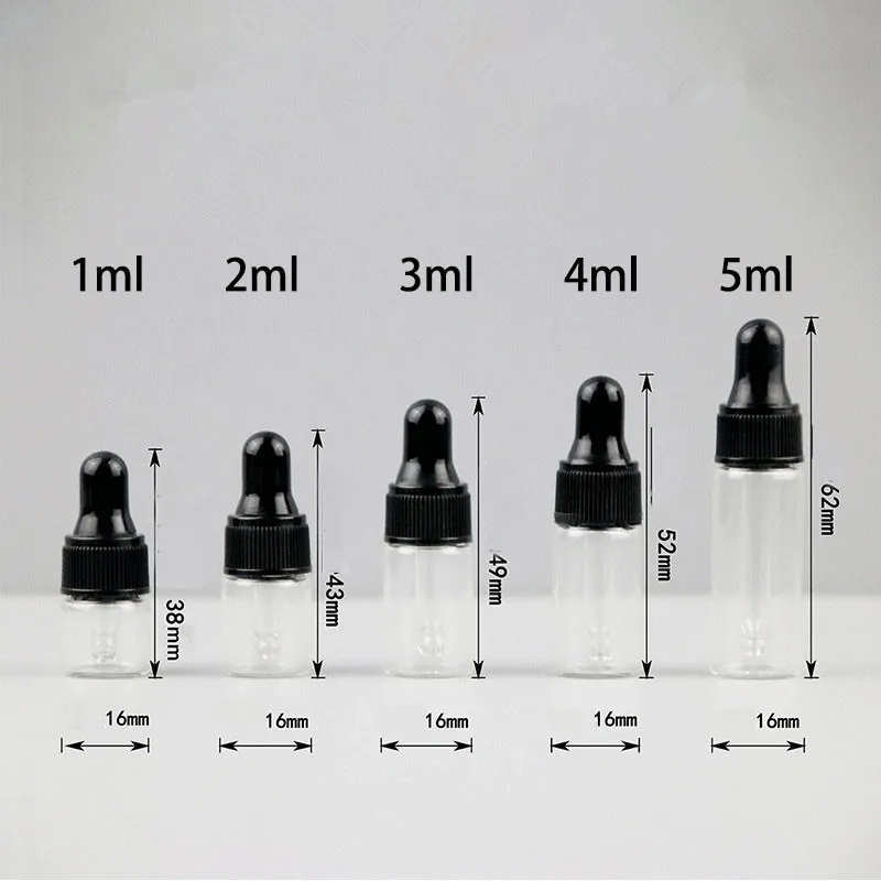 1ML 2ml 3ml 4ml 5ml زجاجات زجاجية مع زجاجة قطرة العيون 30 مل صبغة واضحة للزيوت الأساسية السفر العطرية المختبر صيدلية