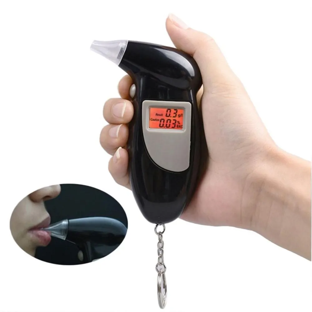 Professional Alcohol Breath Tester Breathalyzer Analyzer Detector Test Keychain Breathalizer Breathalyser Device LCD Screen