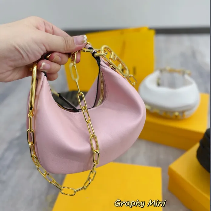 Fashion Half Moon Mini Tote Quality Chain Strap Shoulder Bag, Multi ...