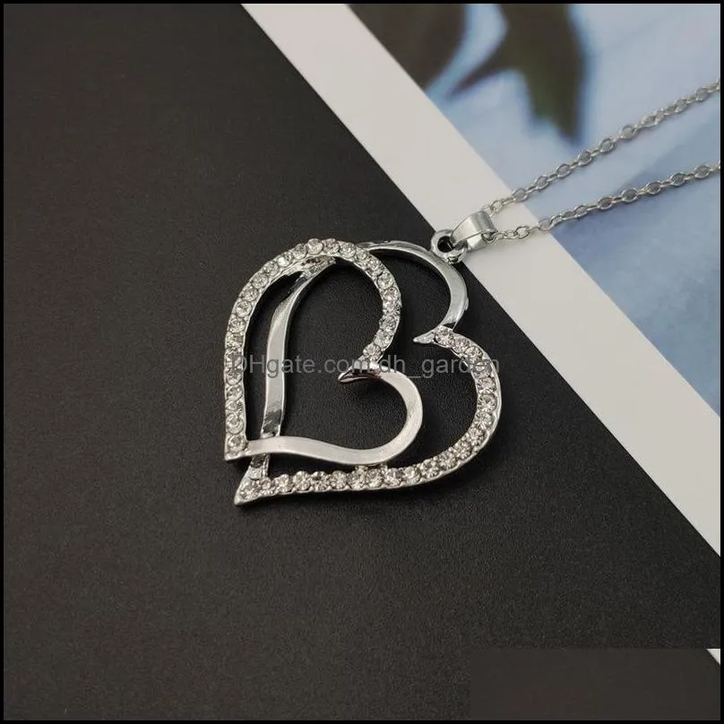 Nice Heart Jewelry Crystal Zircon Pendant Necklace Women