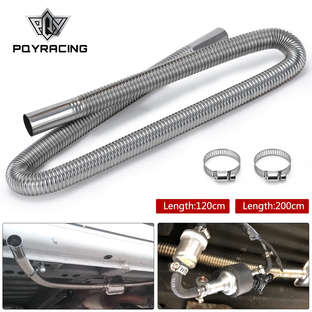 200cm 78 "tuyau d'échappement de chauffage de stationnement d'air de voiture avec 2 pinces tuyaux d'échappement de réservoir de carburant tube de tuyau en acier inoxydable pour les appareils de chauffage diesel PQY-SXG03