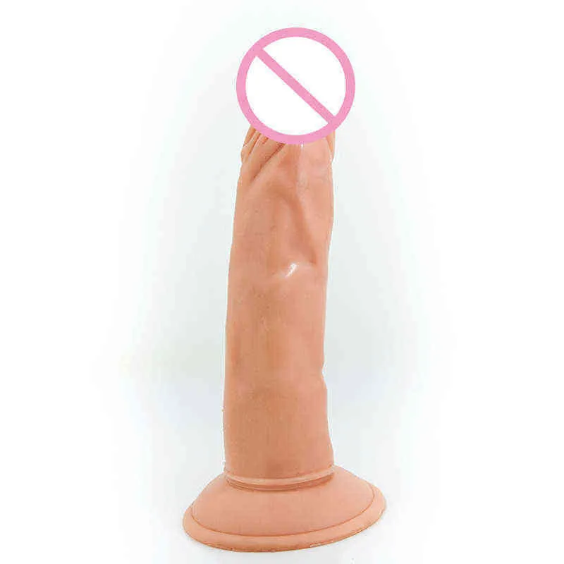 Nxy Dildos Dongs Günstig! Sex Produkte Realistischer Penis 8 Zoll Big Dick Echte Haut Starker Saugnapf Dildo für Frau Vagina Masturbation Sexspielzeug 220426