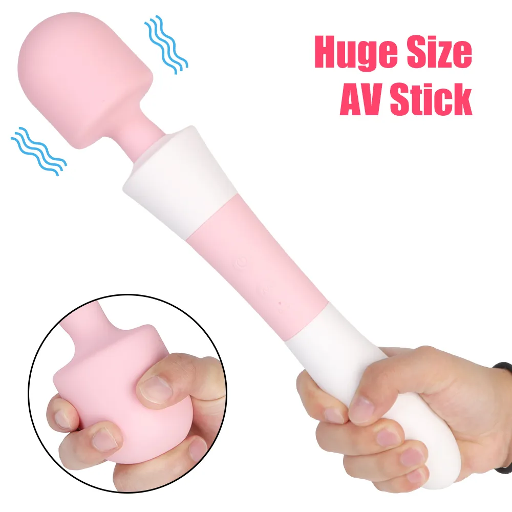 여성을위한 거대한 AV 스틱 강력한 진동기 G Spot Massager 10 Speed ​​5 Magic Wand Clitoris 자극기 성인 장난감