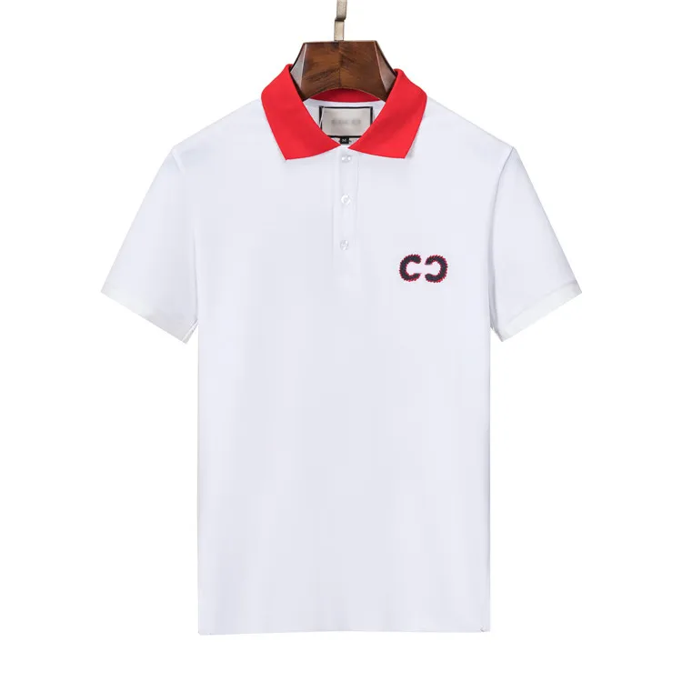 Мужские футболки Polos Retro Crew Turndown Collar Street Men's Men's Menship Fort High Caffice Badge Simple с коротким рукавом хлопчатобумажная вода для старого расслабленного повседневного дна