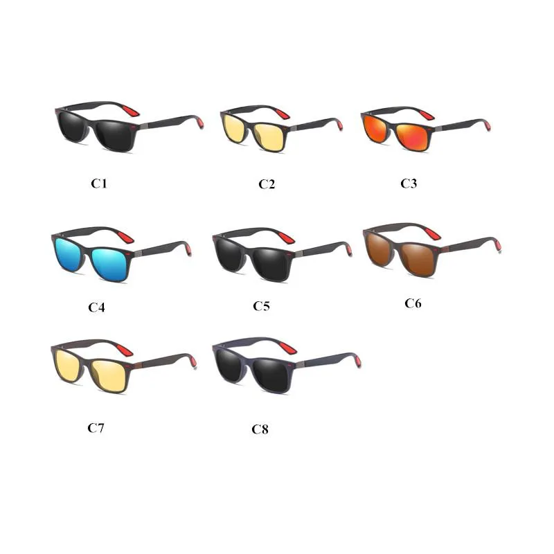 Zonnebril Mannen Gepolariseerde Sunglases Vrouwen Rijden Vierkante Frame Zonnebril Mannelijke Goggle UV400 Vintage Lunette Soleil FemmeSunglasses Belo22