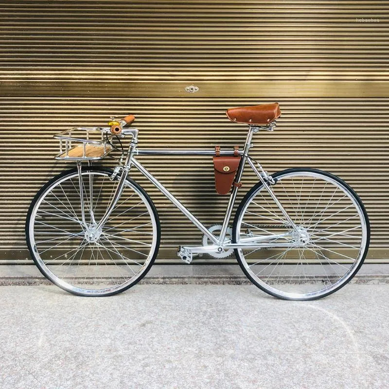 Vintage Ramki Ramki Sliver 700C Naprawiono ślad zębatych Biycle Pojedyncze prędkość 52 cm Fixie InlCude Kosz