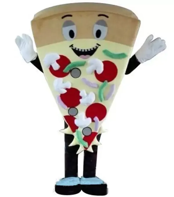 Tasty Pizza Mascot Costume Halloween Kerstfeest Streepjes Catoon Karakter Outfit Pak Volwassen Vrouwen Mannen Kleed Carnaval Unisex Volwassenen