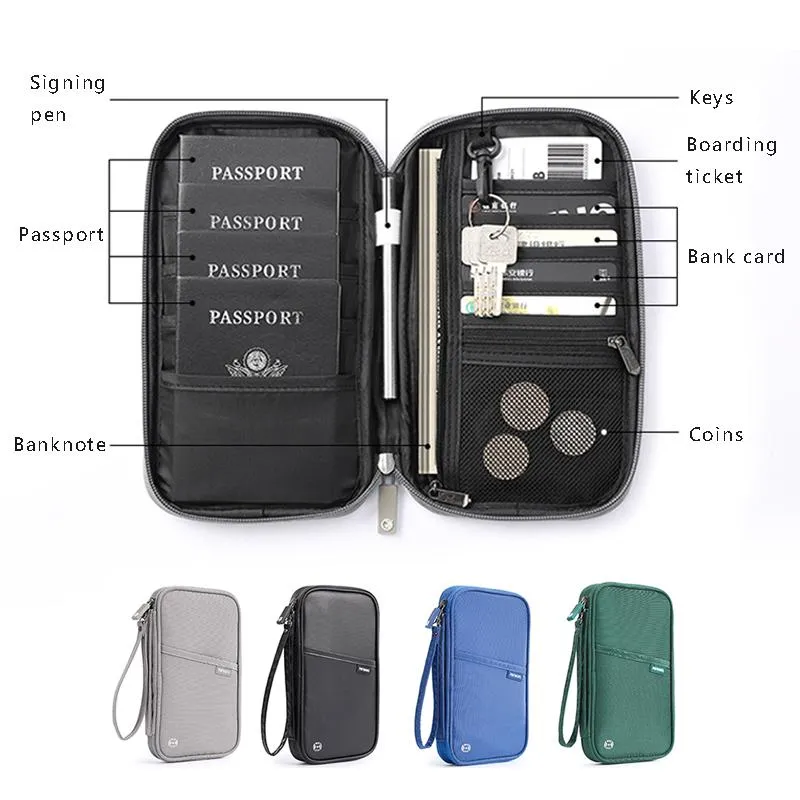 Porte-cartes portefeuille de voyage pour porte-passeport familial porte-documents étanche organisateur accessoires couverture sac titulaire de la carte