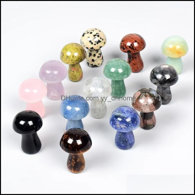 crystal 2cm mini mushroom statue natural stone quartz aquarium witchcraft spiritual kawaii room decor home decoration accessories