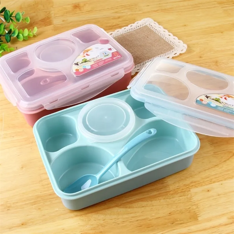 High Capacity Lunch Box Soup Bowl Leakproof Food Container Microwave Oven Hiking Office Student Convenient Portable Bento Box 201015