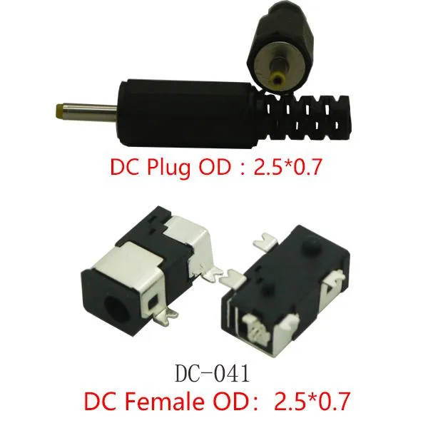 Andra belysningstillbehör 10pieces DC-041 DC Connector Female Tablet Inference Power Jack Laddning 2,5x0,7 mm Socket SMD PCB-montering annan