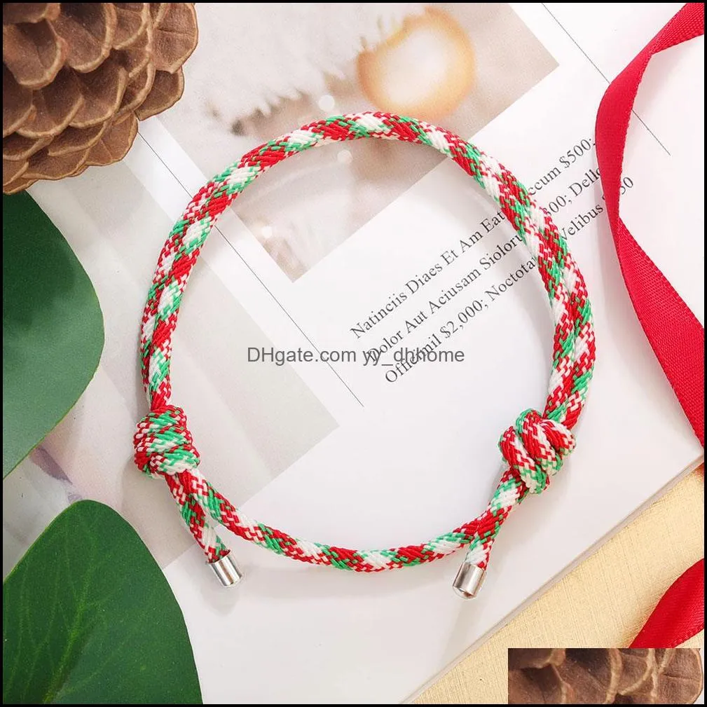 hand-woven charm bracelets santa claus christmas tree pendant chain bracelet ladies children`s jewelry gift