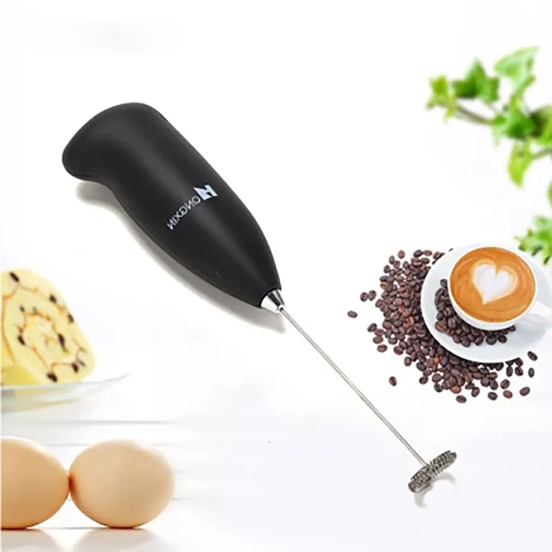 Batidor eléctrico de acero inoxidable, Mini licuadora de café, Espumador de leche automático, agitador, cocina, fabricante de espuma manual automático