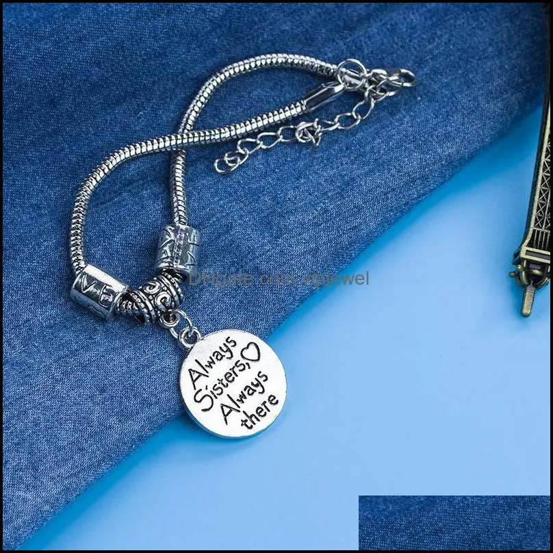 charm bracelet engrave letter adjustable jewelry best friend letter bracelet vipjewel