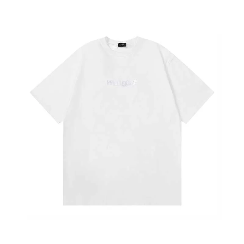 We11done abstract-print cotton blouse - White