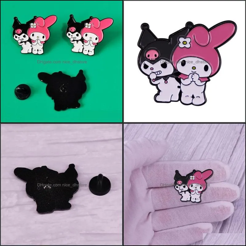 cute melody and bad cool lomi brooch animation fantasy magic badge pin gift for good friends