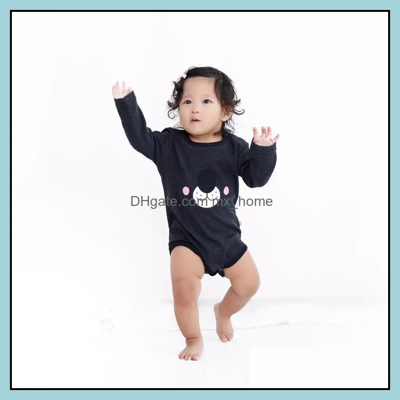 new autumn infant baby cartoon bear rompers with cap 2pcs set kids long sleeve onesies jumpers children outfits climb clothes 12260