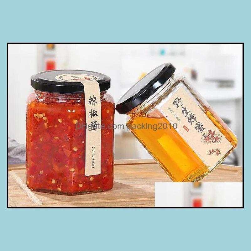 45ml transparent glass bottles jam jars of honey food storage tank sealed storage tank honey glass jar for wedding sn2343