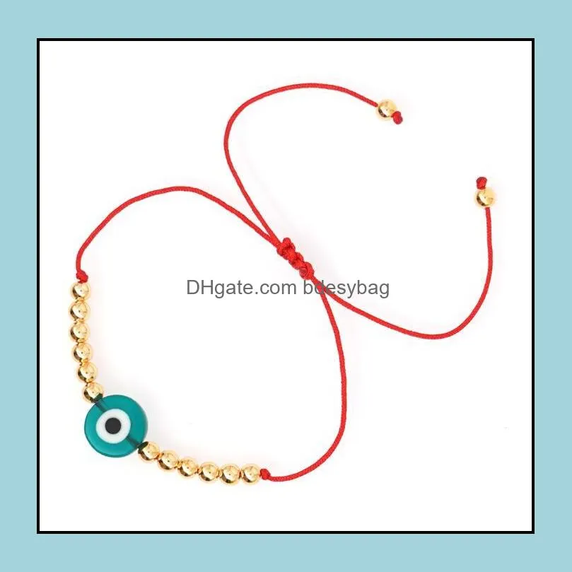 Turkish Lucky Eye Glass Beaded Bracelets Colorful Evil Eye Charm Bracelet Rope Chain for Women Jewelry