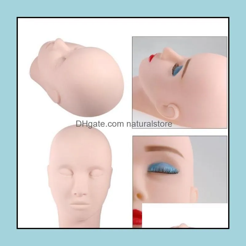 Silicone Training Mannequin Flat Head Makeup Practice Eyelash Lashes Extension Beauty Eye Lashes Eyelash Extensions