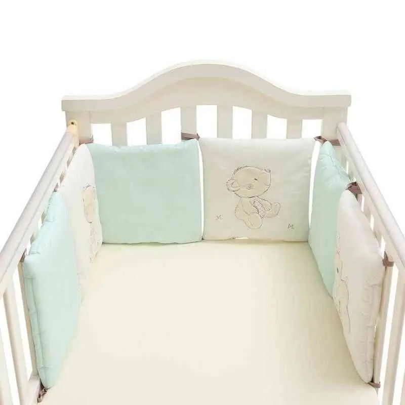 6 pçs/conjunto para berço infantil protetor de cabeça de bebê protetor de cama de bebê proteção de desenho animado para berço de algodão protetor de bebê no berço G220421