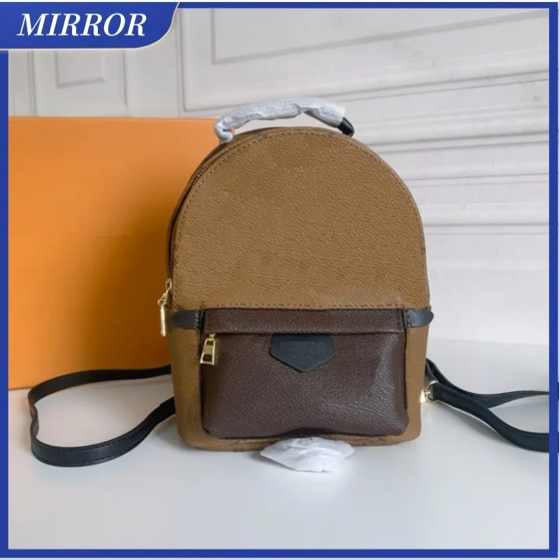 MIRROR Top quality mini backpack canvas school bags fashion women rucksack genuine leather shoulder bag female knapsack #15