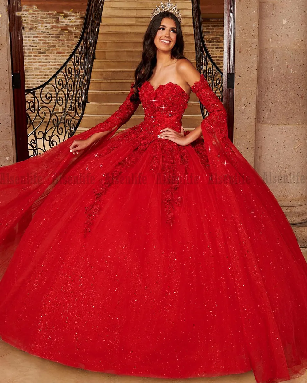 Princess Quinceanera Dress 2022 Sequins Appliques Birthday Party Sweet 16 Gown Vestidos De 15 Anos Lace-Up