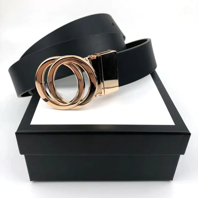 Luxury Classic Men Designers Belts Womens Mens Casual Letter Smooth Big gold Buckle Belt Highly Quality Width 3.4cm With box