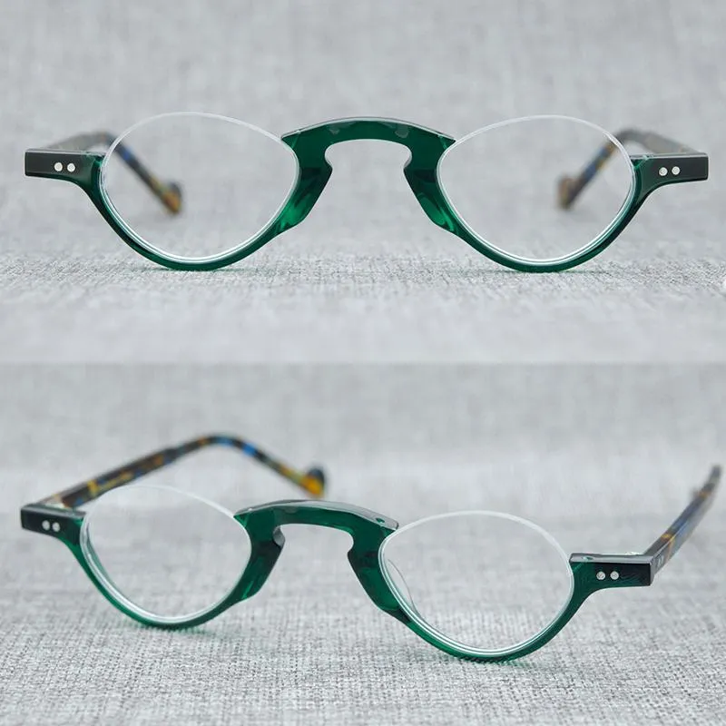Mode solglasögon ramar unik nisch personlighet ram handgjorda acetatglasögon vintage glasögon opictala glasögon semi-rimless