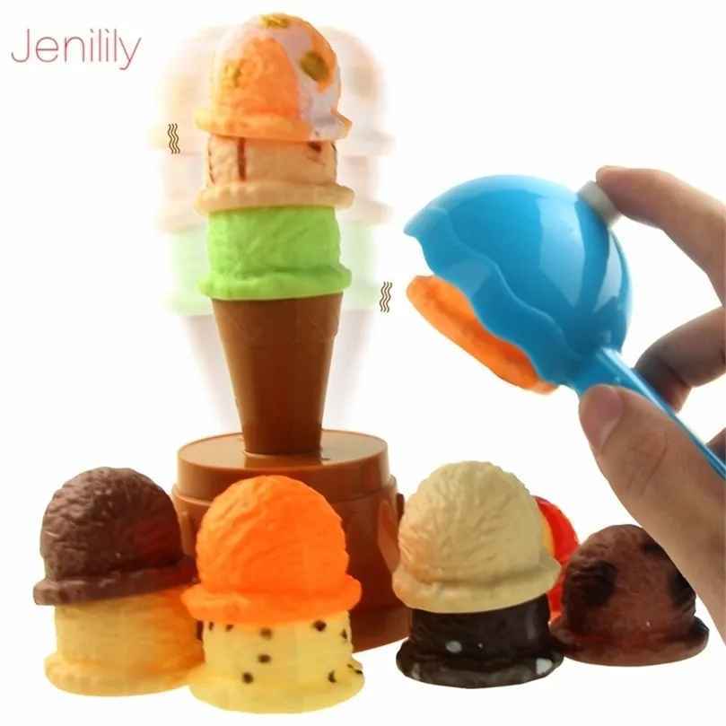 Ice Cream Stack Up Play Tower Kitchen Toys Kids Miniature Food Set Toy Children Girls Pretend Play Toys Birthday Gifts LJ201211