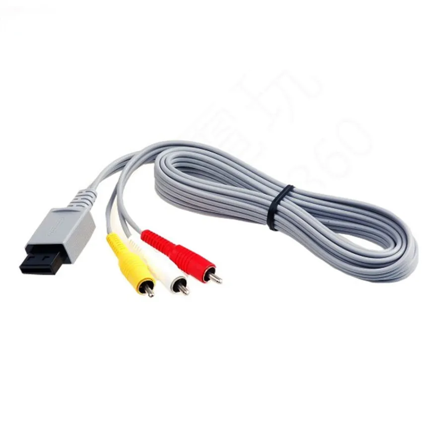 1.8m 3 RCA Kablo Sesli Video AV Kabloları Nintendo Wii Denetleyici Konsolu için Kompozit Tel Kablosu