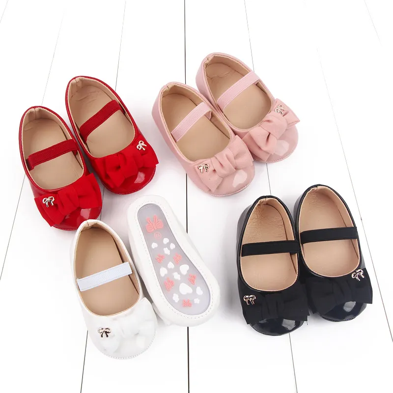 Baby Girl Shoes Bow PU Leather Princess Baby Shoes First Walkers Newborn Toddler Girl Crib Shoes
