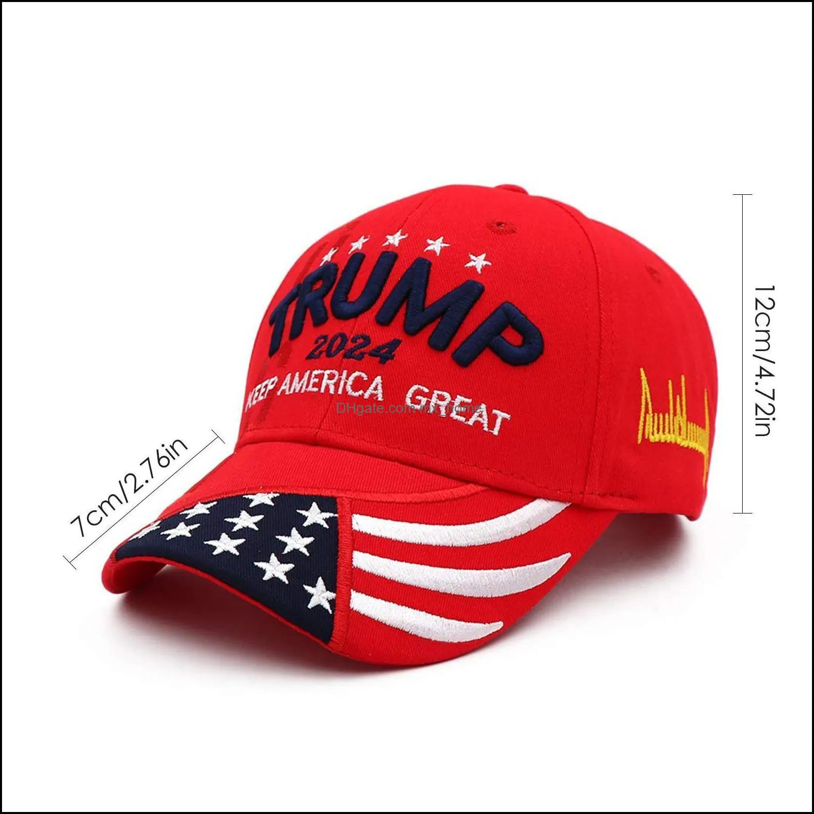 US 2024 Trump Presidential Election Election Hat Baseball Adjustable Speed Rebound Cotton Sports Cap