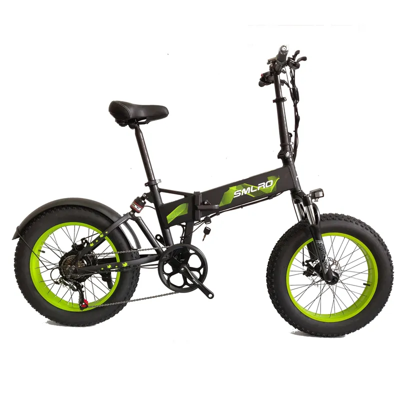 SMLRO M6 Women's Mountain Bike 20inch 4.0 Fat Tyre امتصاص كامل الصدمة قابلة للطي دراجة كهربائية 48V 10AH 500W بطارية قابلة للإزالة مخفية Shimano 7