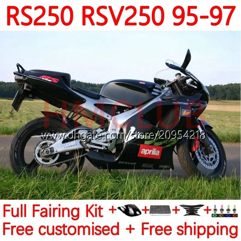 Kit für Aprilia RSV250RR RS-250 RSV250 RSV 250 RSV-250 95-97 158no.24 RS250RR RS250 RR 1995 1996 1997 RSV250R RS250R 95 96 97 Motorradbörsen Glossy Black Black Black