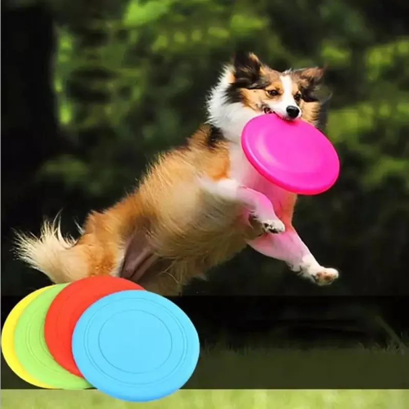 부드러운 비 슬립 개 비행 환경 보호 실리콘 장난감 게임 안티 chew 장난감 애완 동물 강아지 훈련 대화식 도구