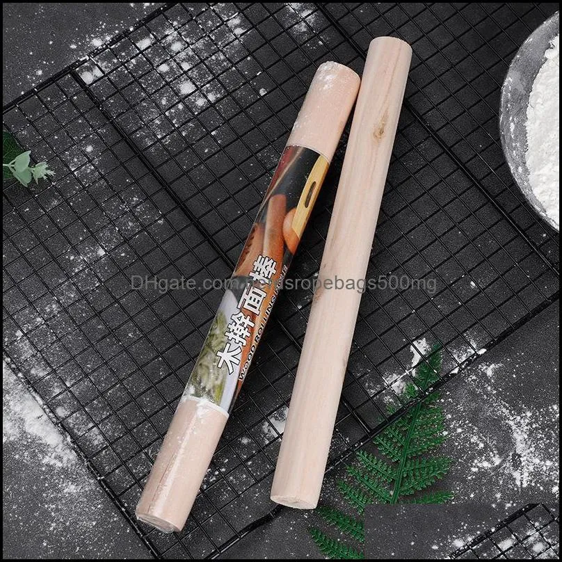 Natural Wooden Rolling Pin Fondant Cake Decoration Kitchen Tool Durable Non Stick Dough Roller High Quality RRA13010