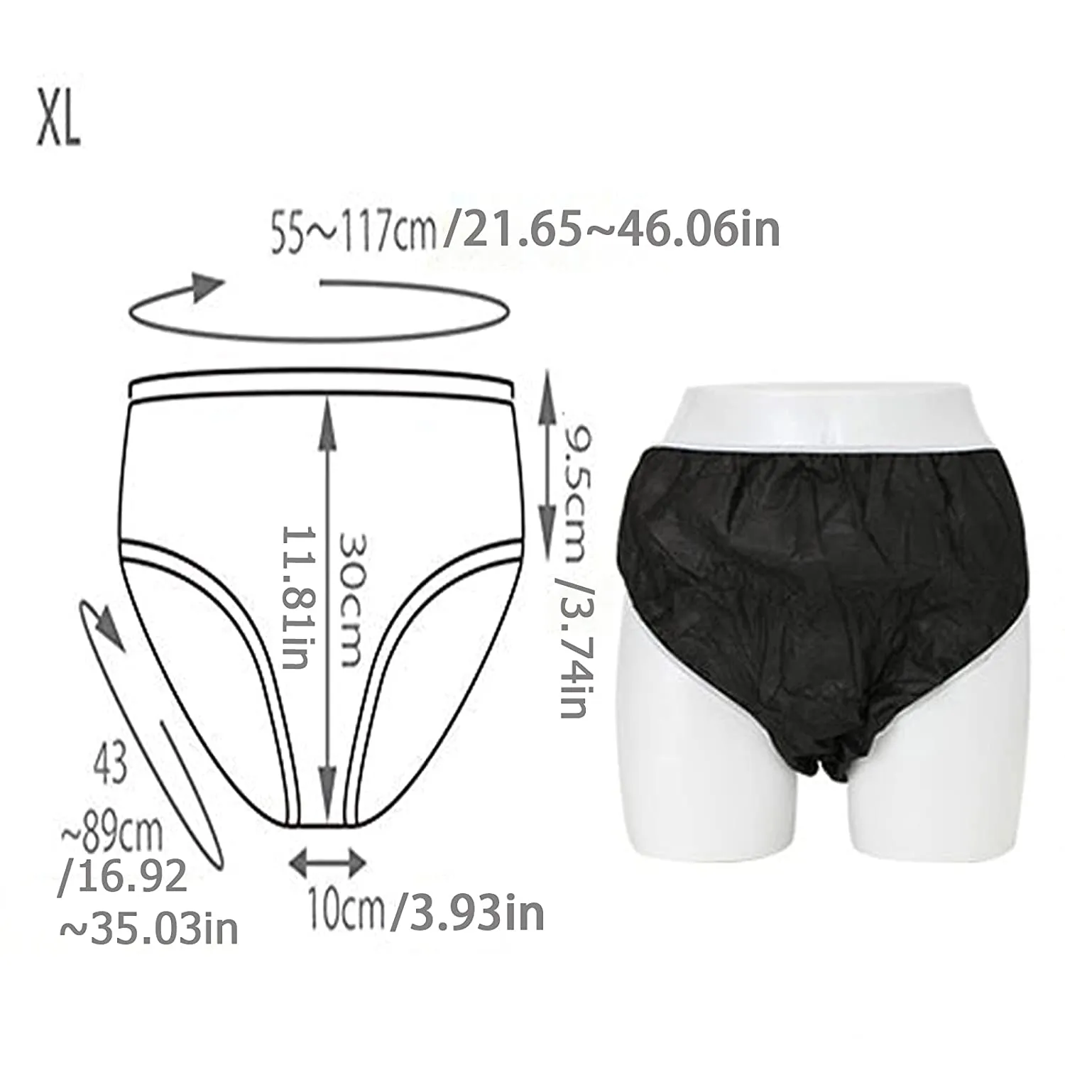 Disposable Underwear Underpants One Time Use Beauty Salon Hotel Travel Set  Elitzia ET004 Black USA Stock From 24,8 €