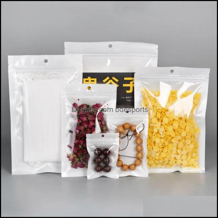 Clear + White Pearl Plastic Poly OPP Packing 40 Different Size Zipper Zip Lock Retail Packages PVC Bag For Micro USB Cable