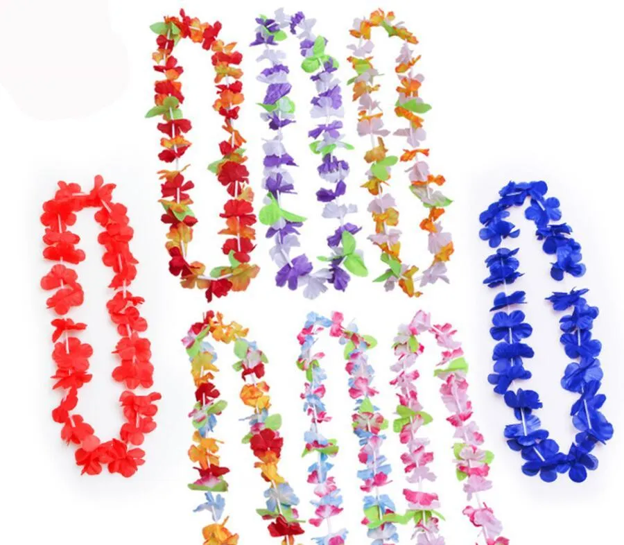 Fashion Hot Party Supplies Silk Hawaiian Flower Lei Garland Hawaii Wreath Cheerleading Products Hawaii Necklace