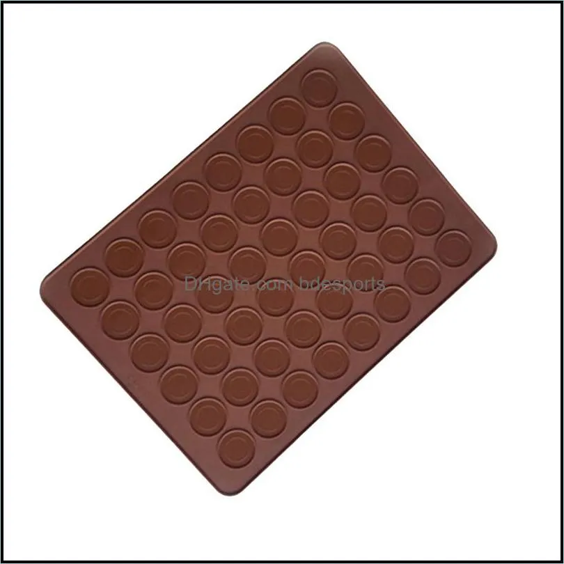 30 48 Hole Silicone Baking Pad Mould Oven Macaron Non-stick Mat Pan Pastry Cake Tools