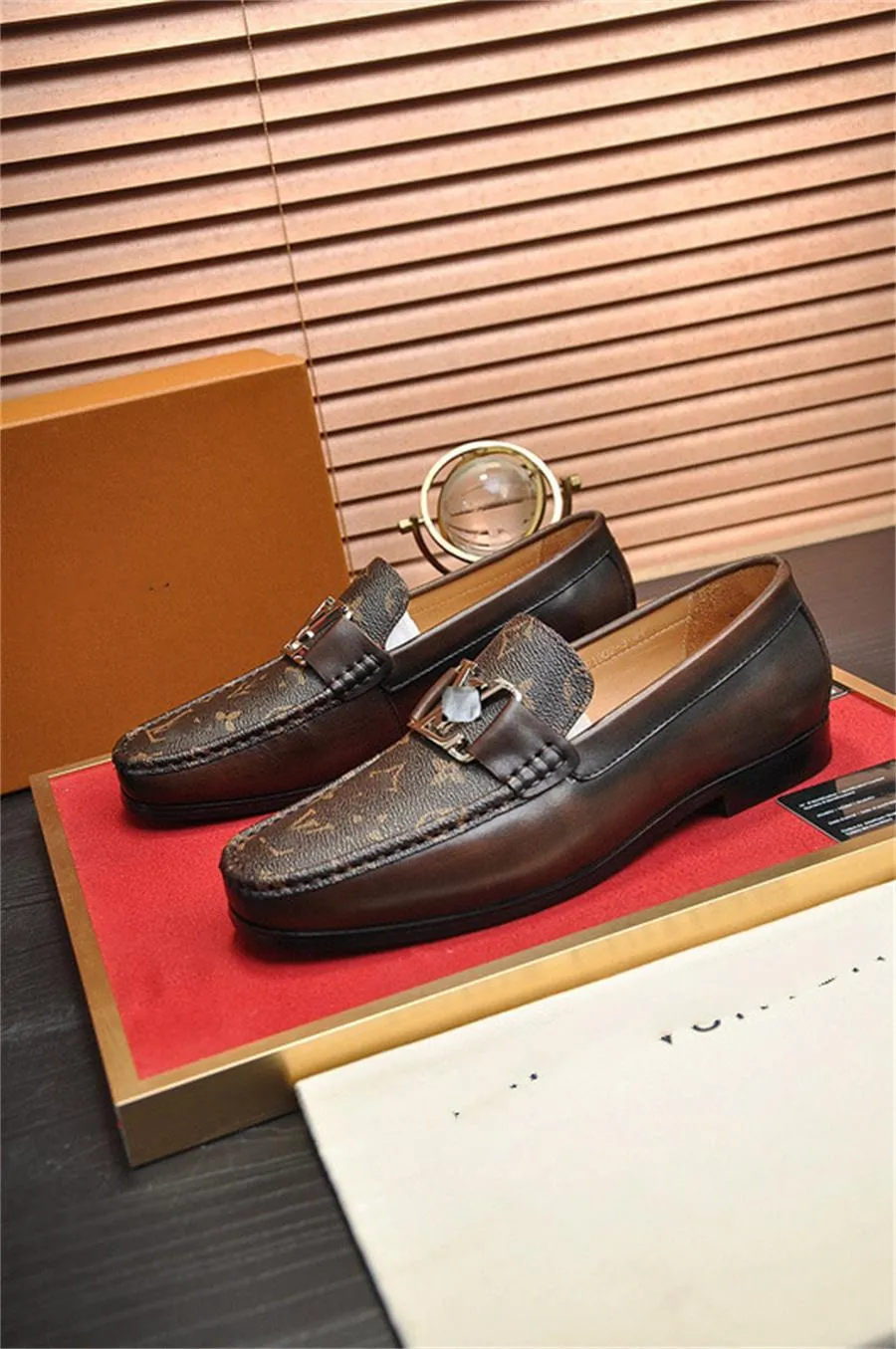 A1 Luxury Oxford Shoes for Men's Coiffeur Brown Dress Big Size 45 Brand Men Designer Italian Shoe äkta läder Elegant Mean Sheess Office Bona Size 6.5-11