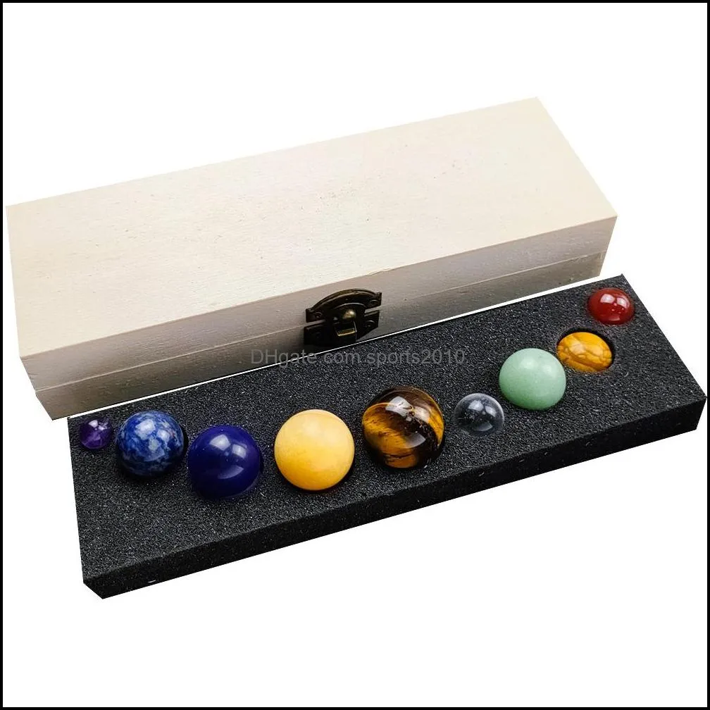 nine planets stone ball set reiki natural stone crystal stones tabletop ornaments polishing rock quartz yoga energy bead ch sports2010