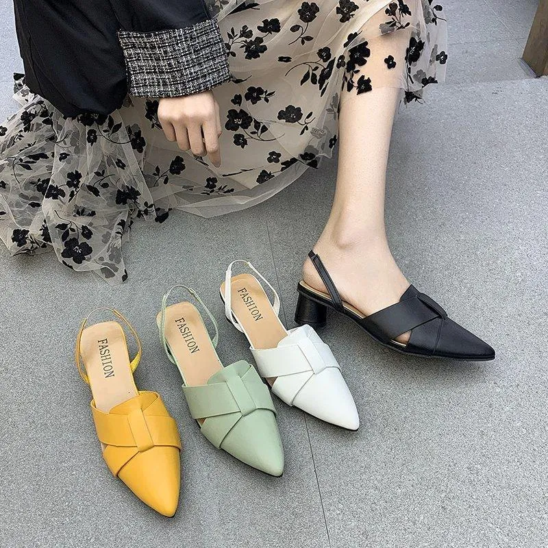 Sandaler skor Kvinna 2022 Square Toe Women's Fashionable and Elegant Low Single Office Ladies Female Lolita Shoessandals