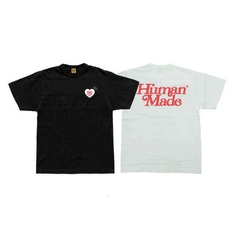 Made Human – T-shirt à manches courtes pour hommes et femmes, en coton flammé, ample, pour Couple, filles